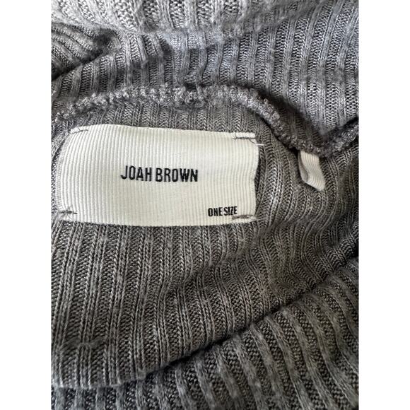 Joah Brown Brooklyn Cropped Turtleneck Ribbed Modal Sweater One Size Thumbholes - Picture 6 of 7